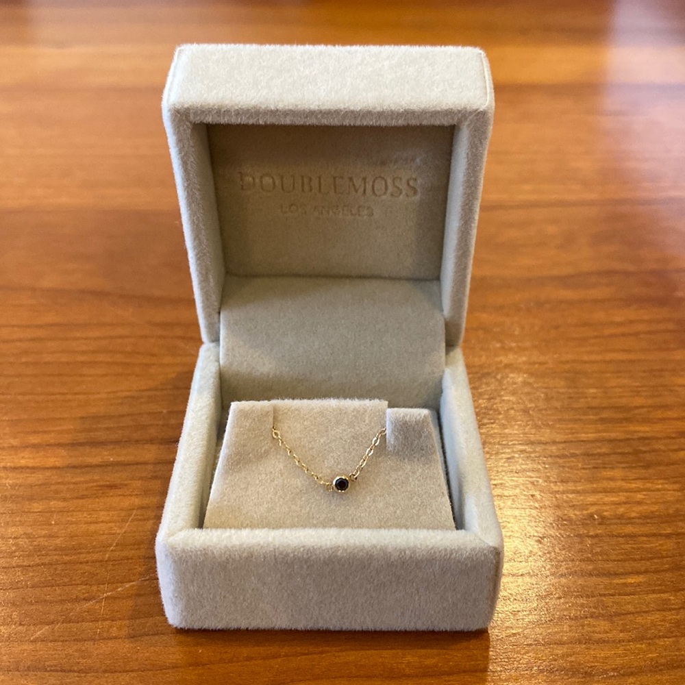 Doublemoss Clair De Lune Black Diamond Chain Ring Size 8